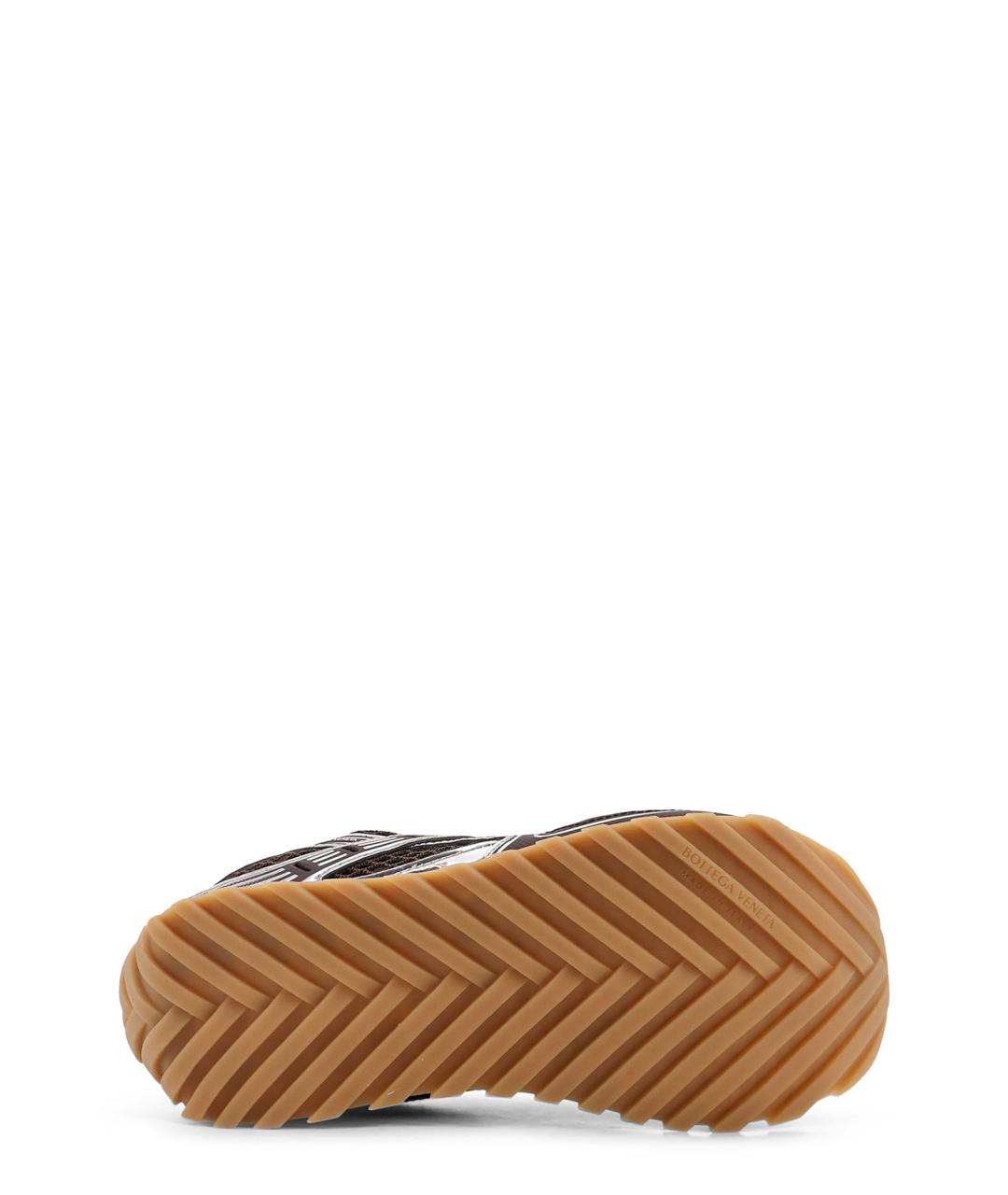 BOTTEGA VENETA Коричневые текстильные кроссовки, фото 4