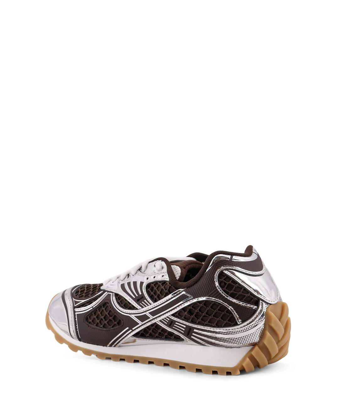 BOTTEGA VENETA Коричневые текстильные кроссовки, фото 3