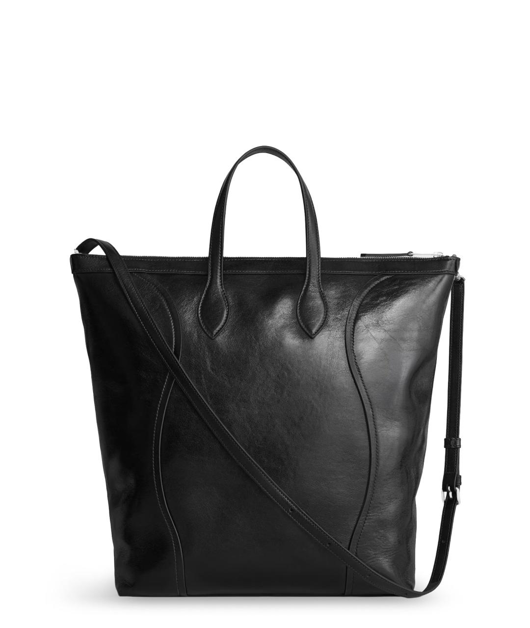 CELINE Черная кожаная сумка тоут, фото 2