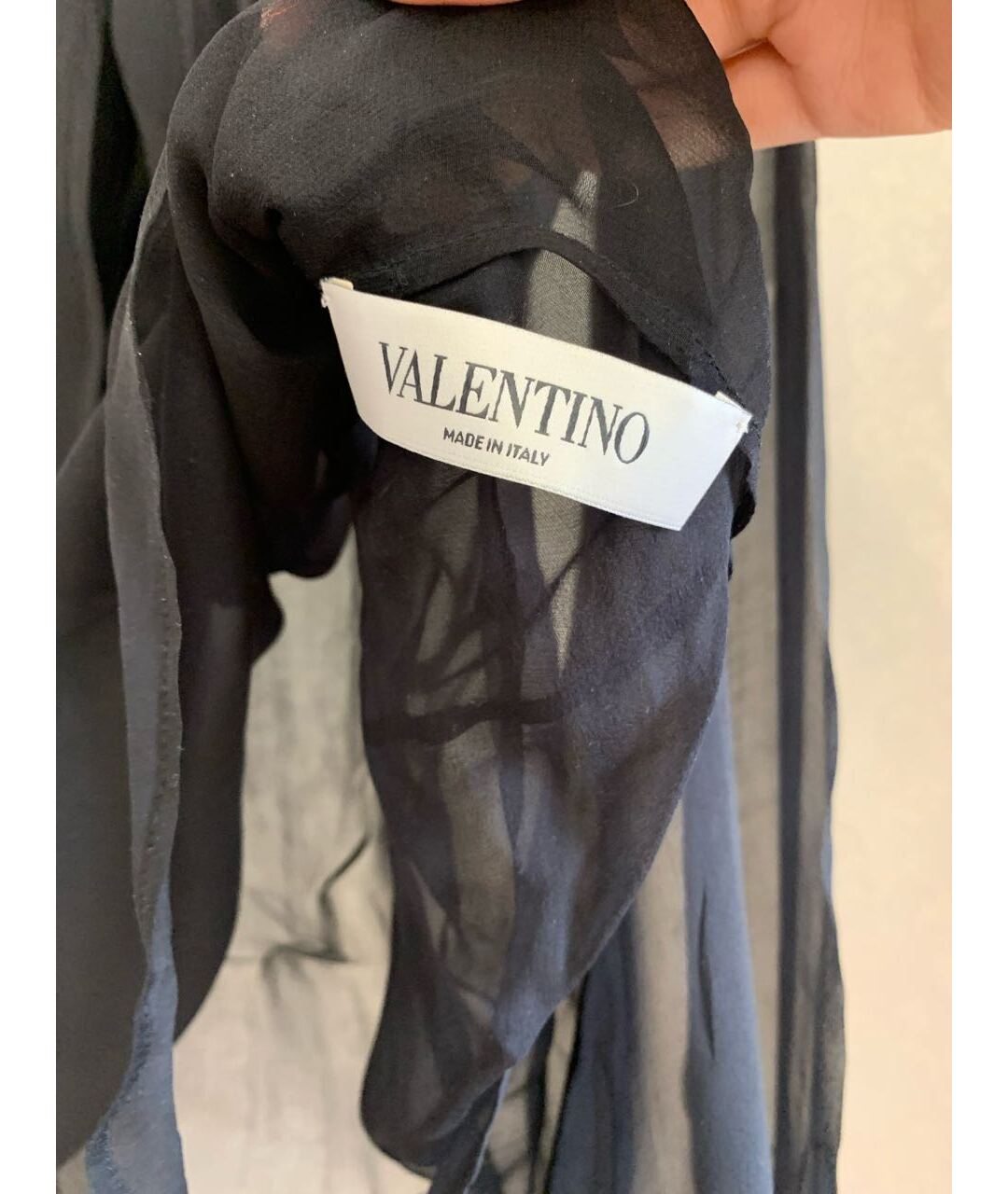 VALENTINO Черная шелковая рубашка, фото 4
