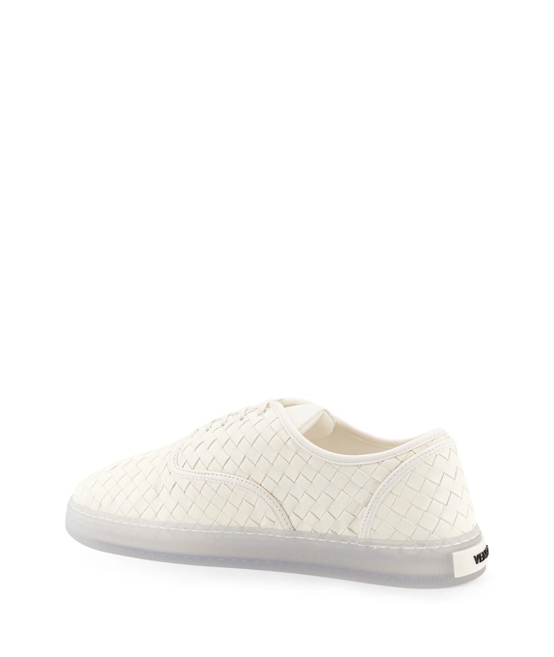 BOTTEGA VENETA Белые кожаные низкие кроссовки / кеды, фото 3