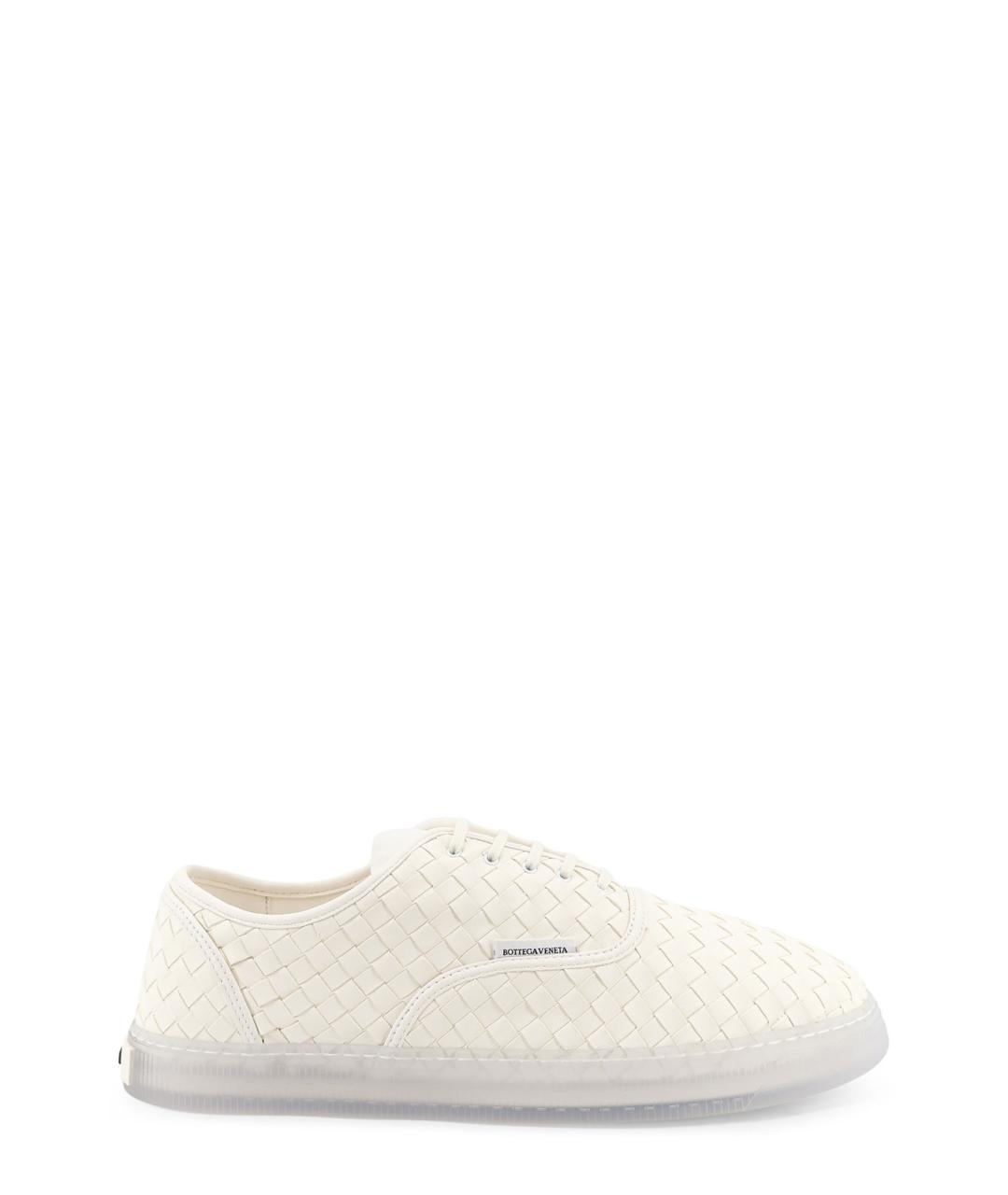 BOTTEGA VENETA Белые кожаные низкие кроссовки / кеды, фото 1