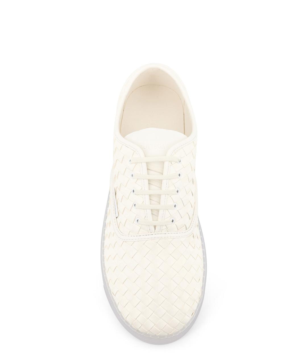 BOTTEGA VENETA Белые кожаные низкие кроссовки / кеды, фото 5
