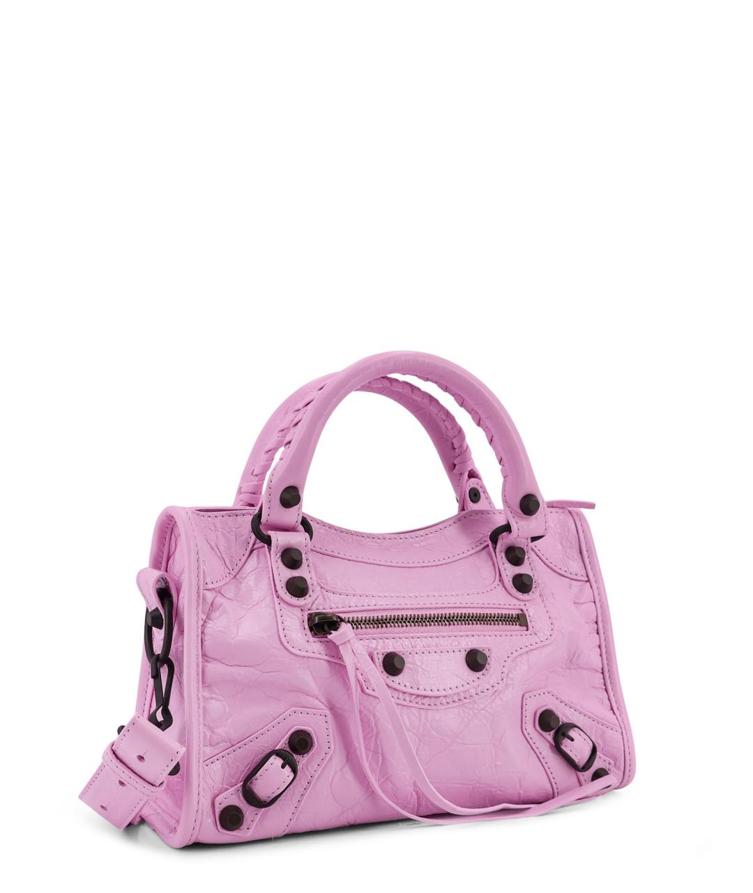 BALENCIAGA Розовая кожаная сумка тоут, фото 3