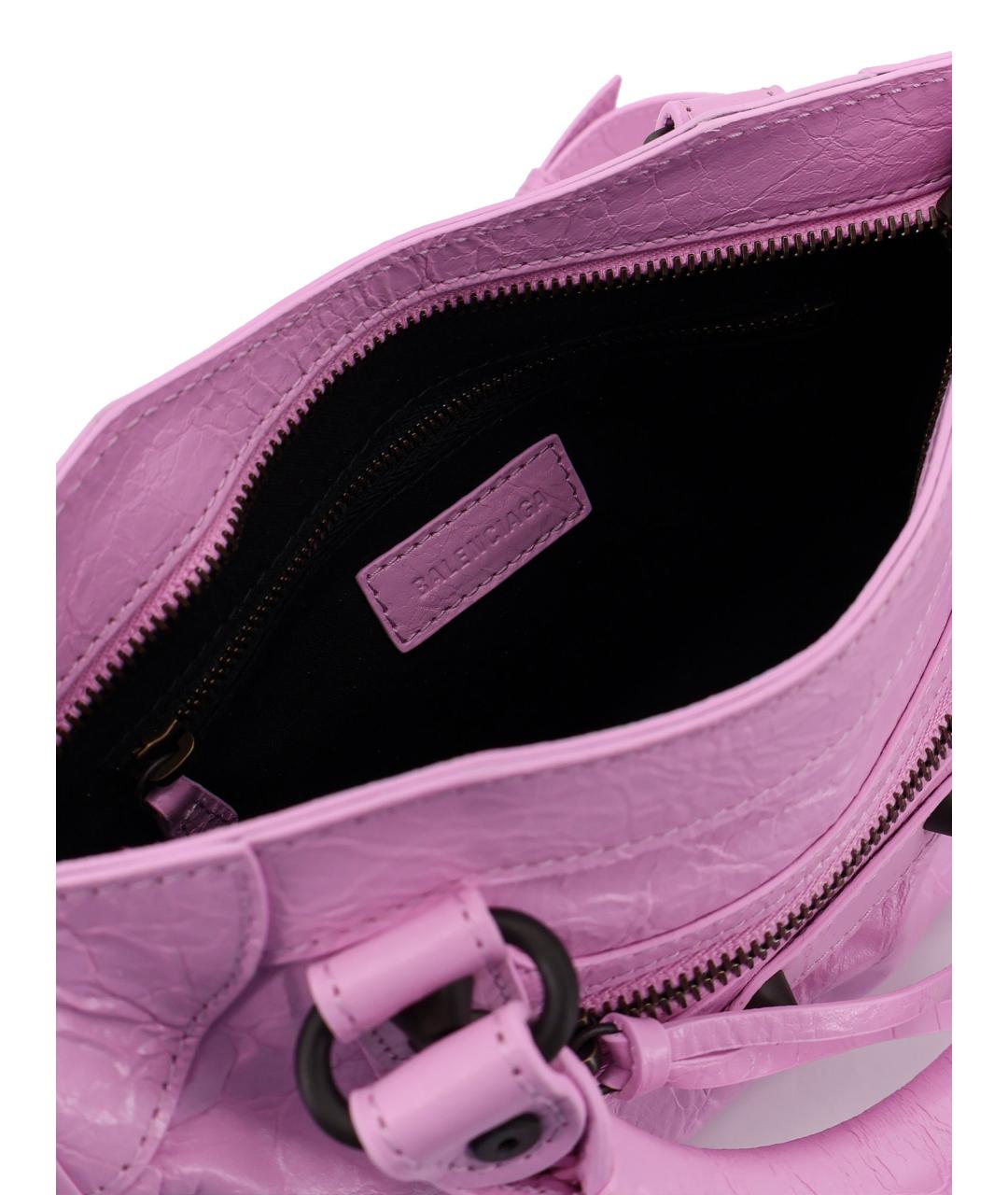 BALENCIAGA Розовая кожаная сумка тоут, фото 4