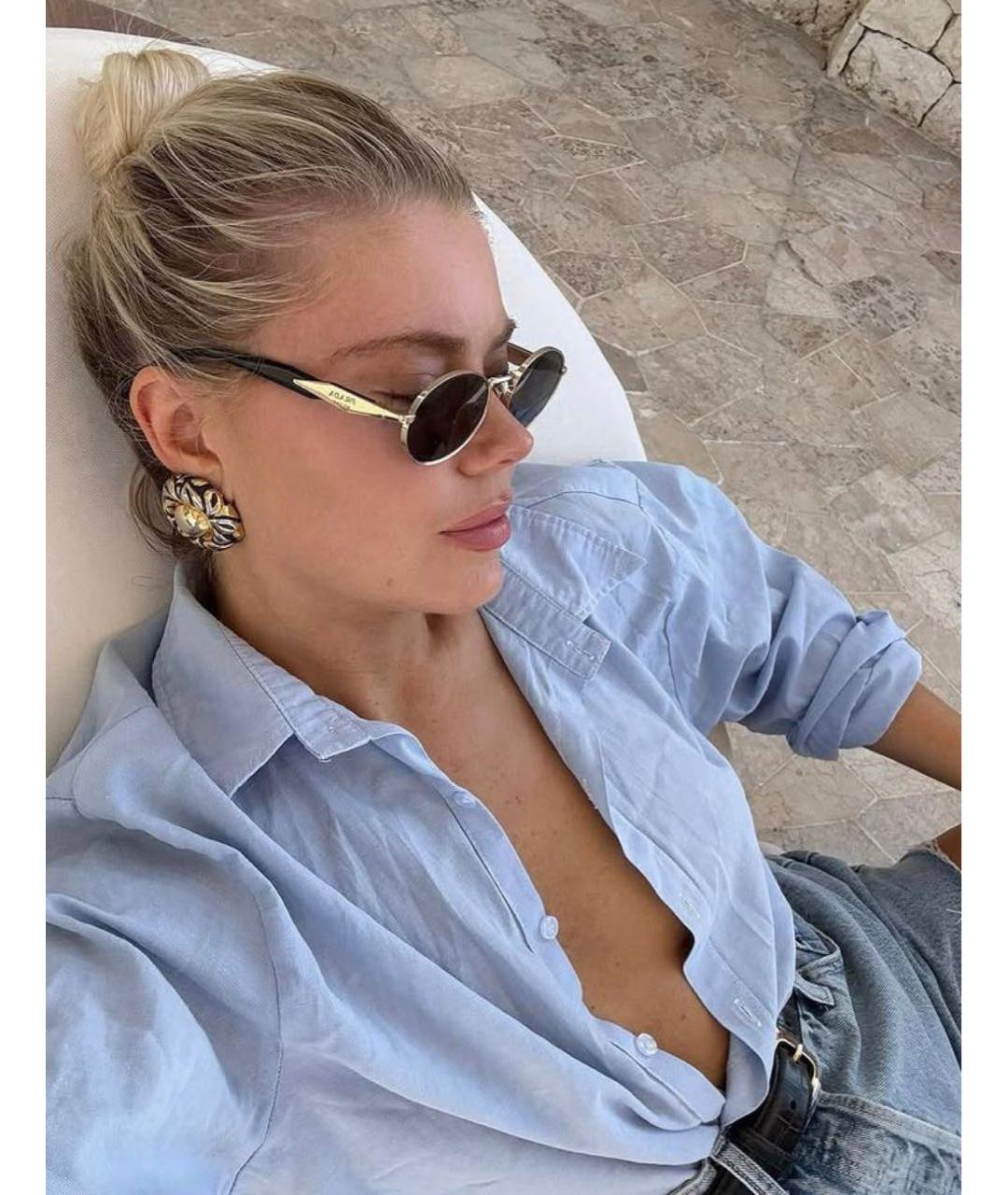 PRADA Черные металлические солнцезащитные очки, фото 7