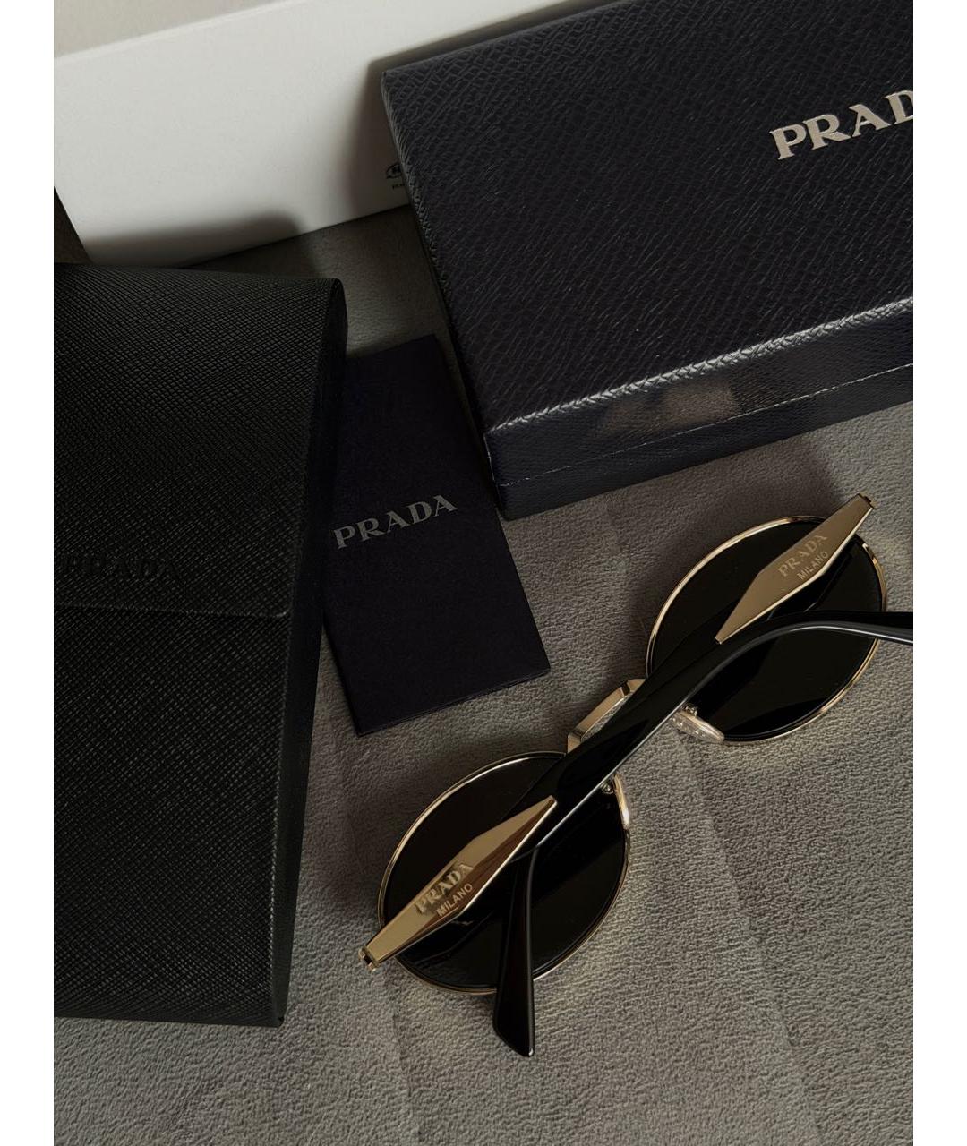 PRADA Черные металлические солнцезащитные очки, фото 6