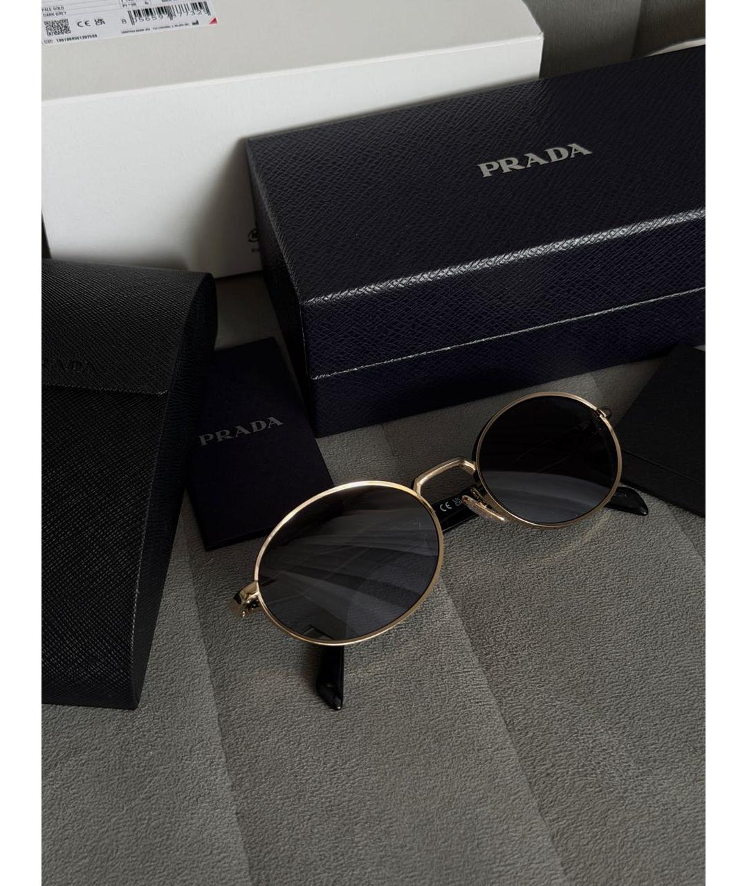 PRADA Черные металлические солнцезащитные очки, фото 8