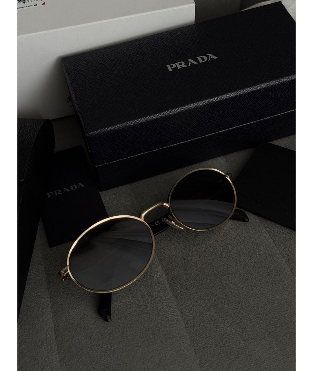 PRADA Черные металлические солнцезащитные очки, фото 3