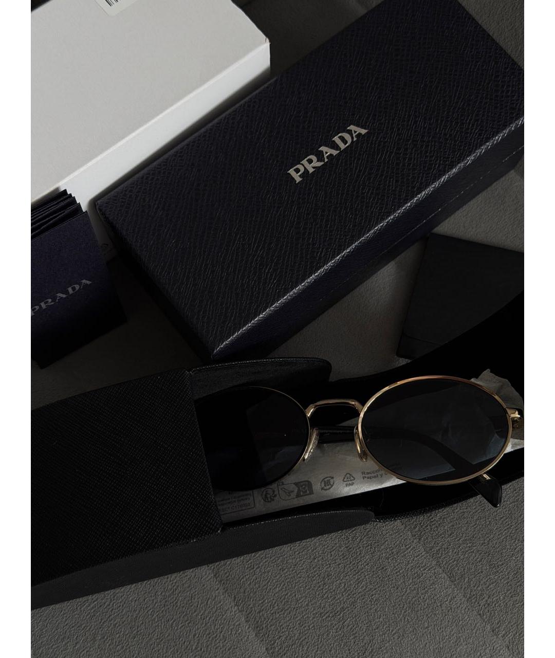 PRADA Черные металлические солнцезащитные очки, фото 4