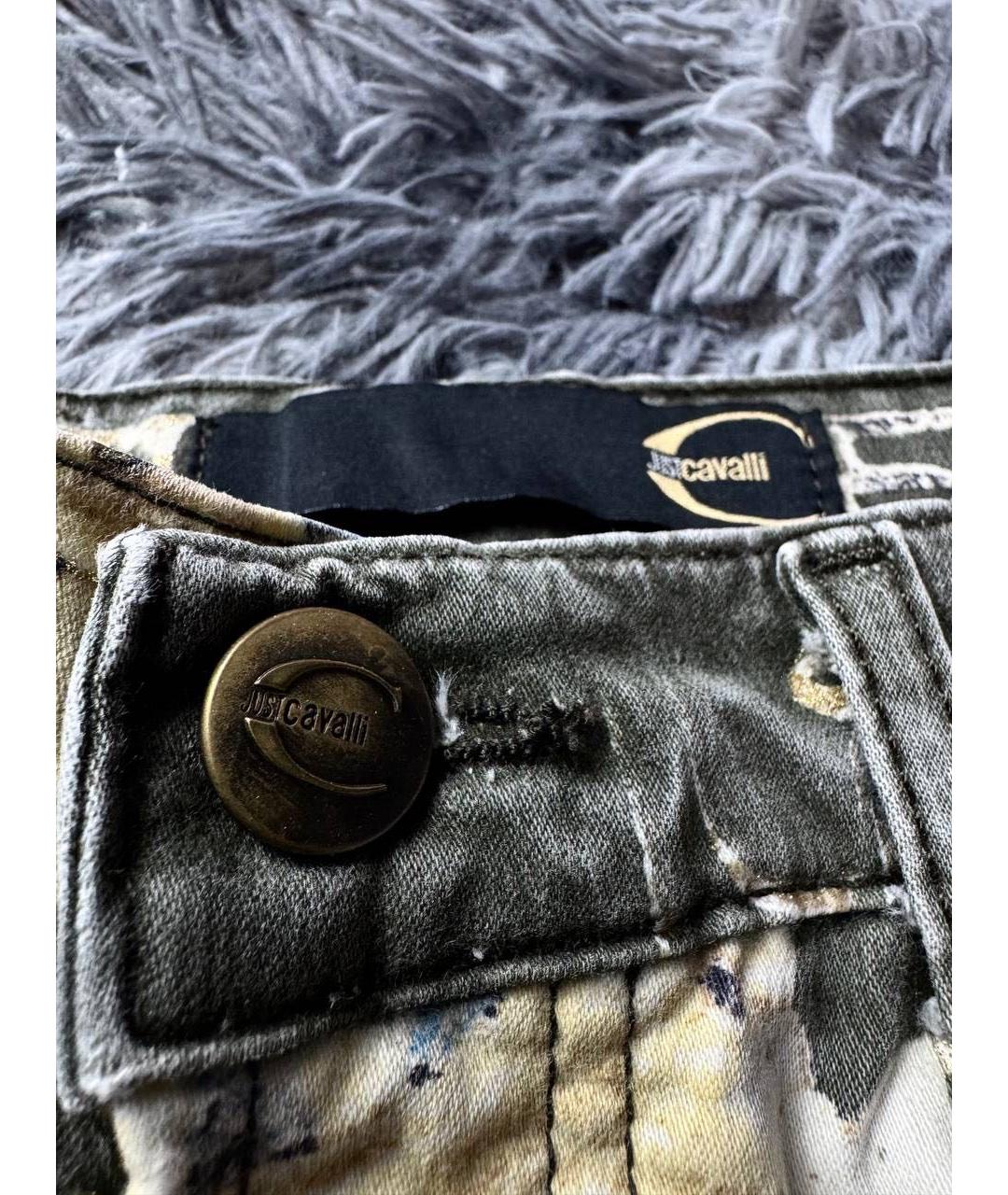 JUST CAVALLI Серая хлопковая юбка мини, фото 8