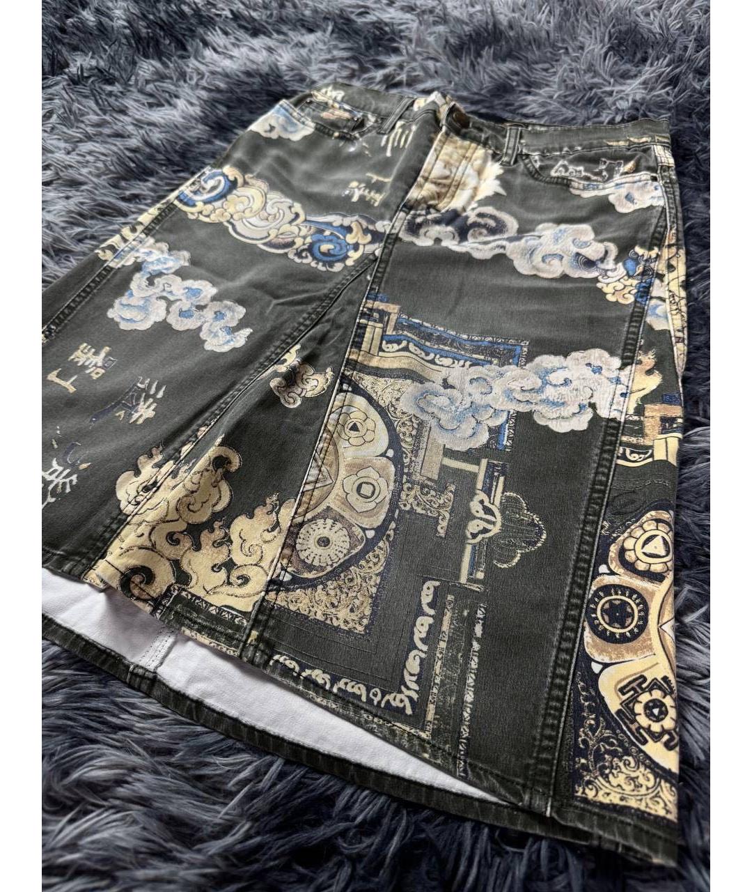 JUST CAVALLI Серая хлопковая юбка мини, фото 4