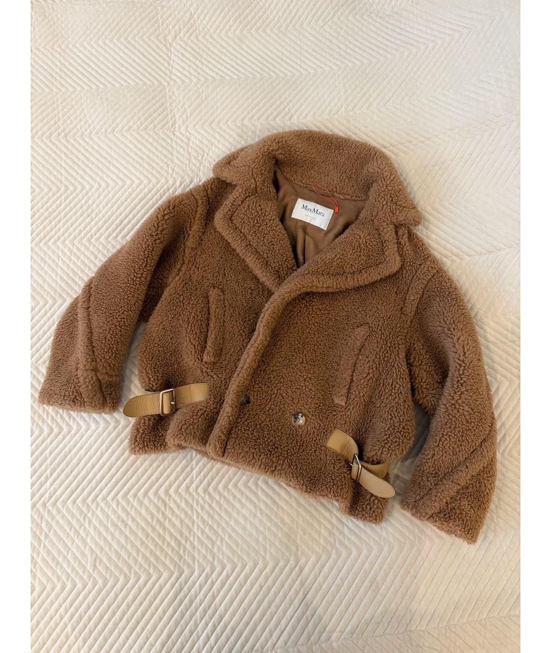 MAX MARA Коричневая шерстяная шуба, фото 6