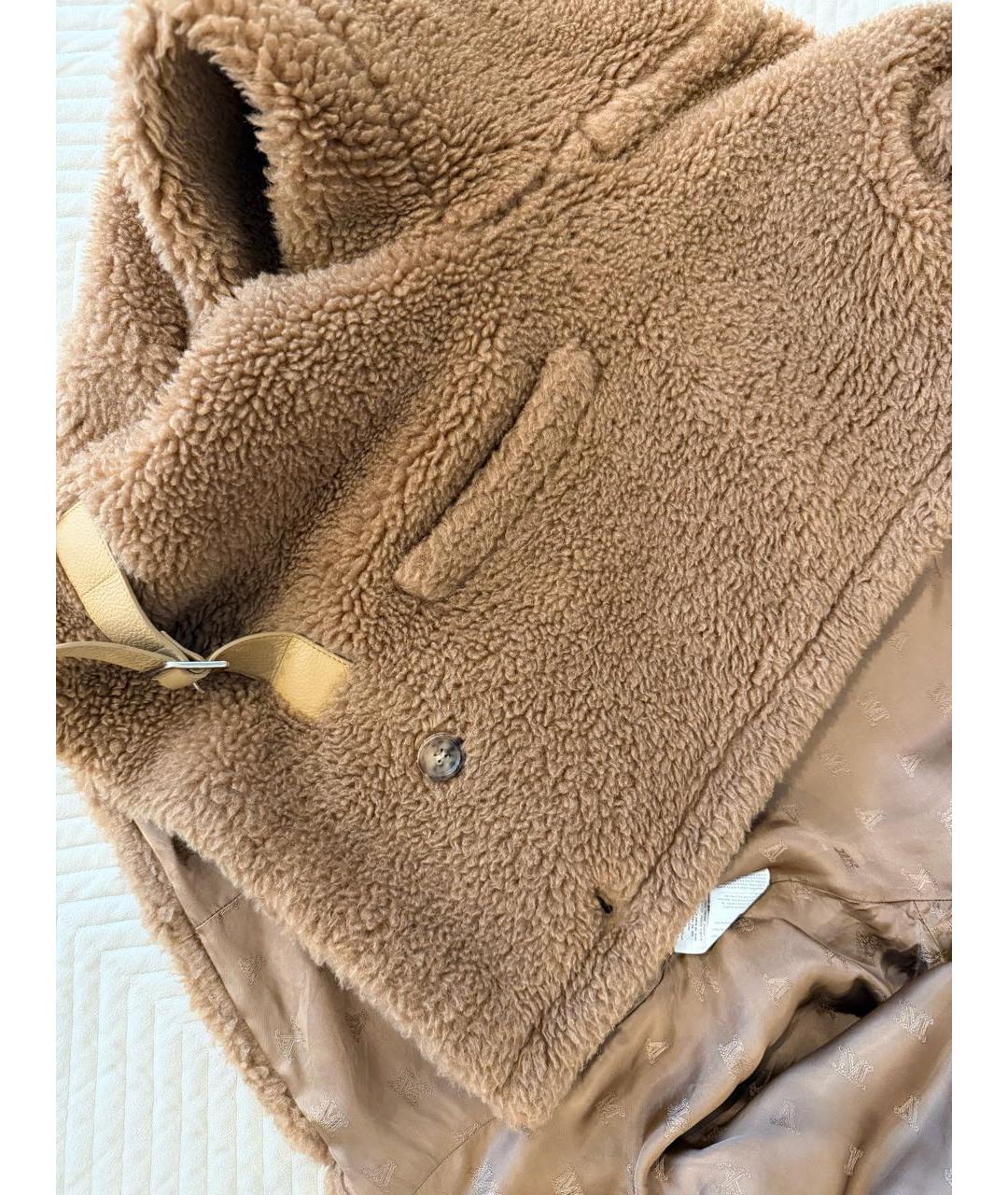 MAX MARA Коричневая шерстяная шуба, фото 4