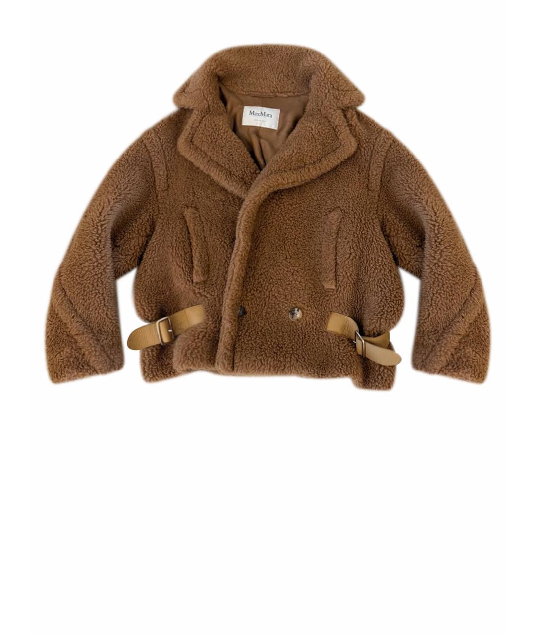MAX MARA Коричневая шерстяная шуба, фото 1