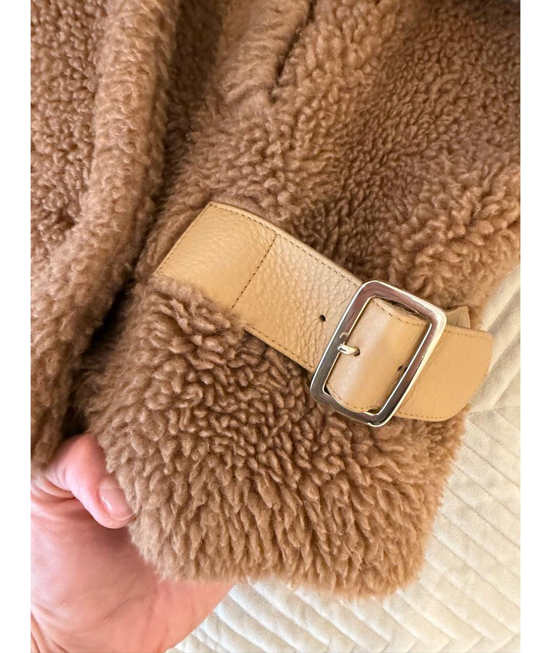 MAX MARA Коричневая шерстяная шуба, фото 5