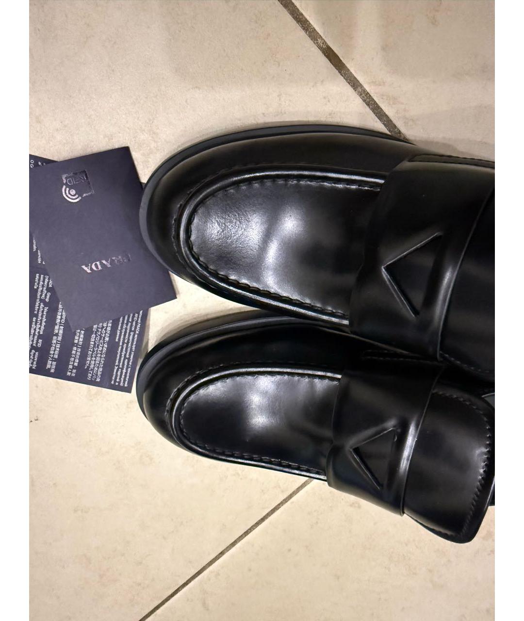 PRADA Черные кожаные лоферы, фото 3
