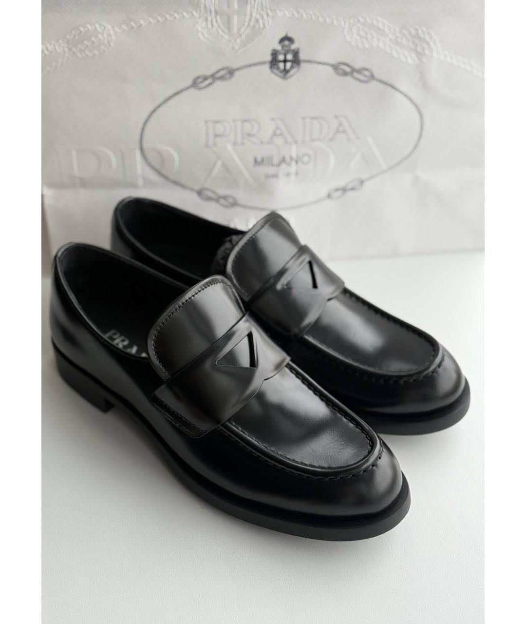 PRADA Черные кожаные лоферы, фото 2