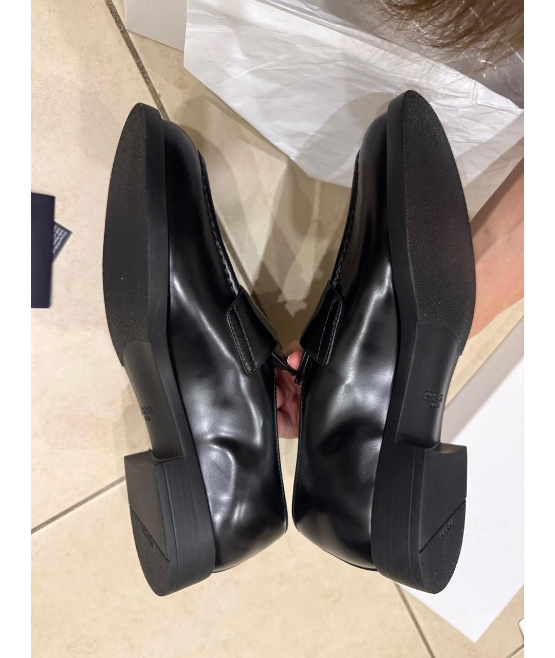 PRADA Черные кожаные лоферы, фото 9