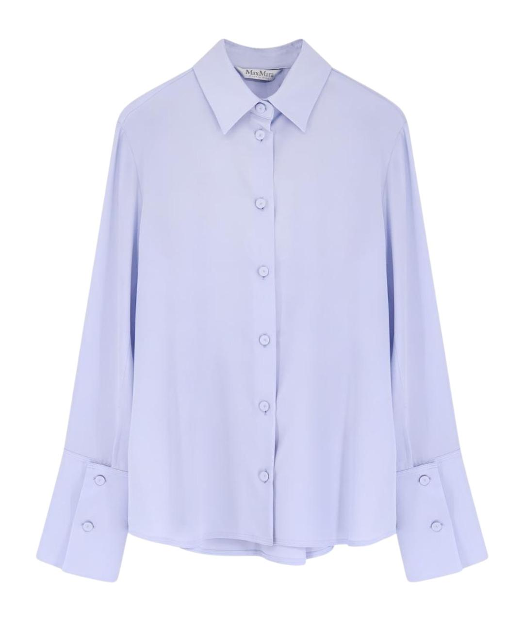 MAX MARA Голубая шелковая рубашка, фото 1