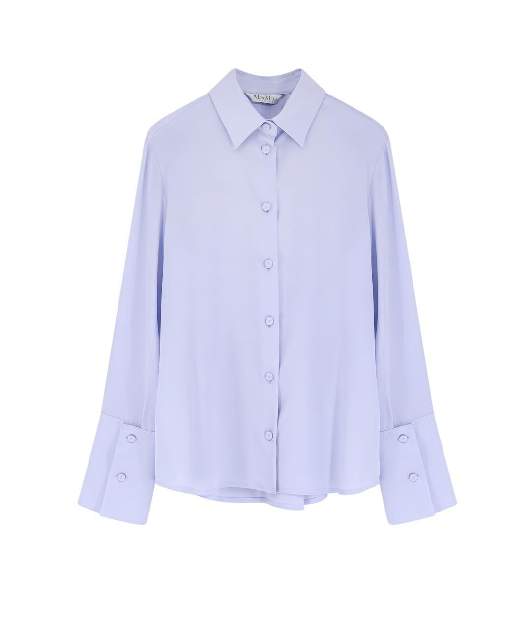 MAX MARA Голубая шелковая рубашка, фото 4
