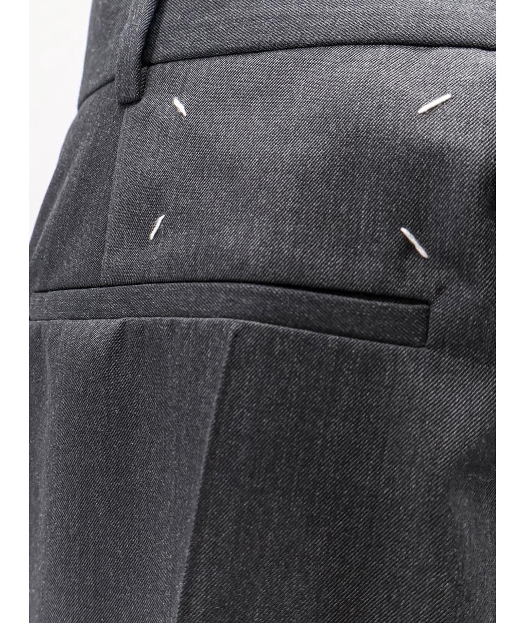 MAISON MARGIELA Антрацитовая шерстяная юбка макси, фото 3