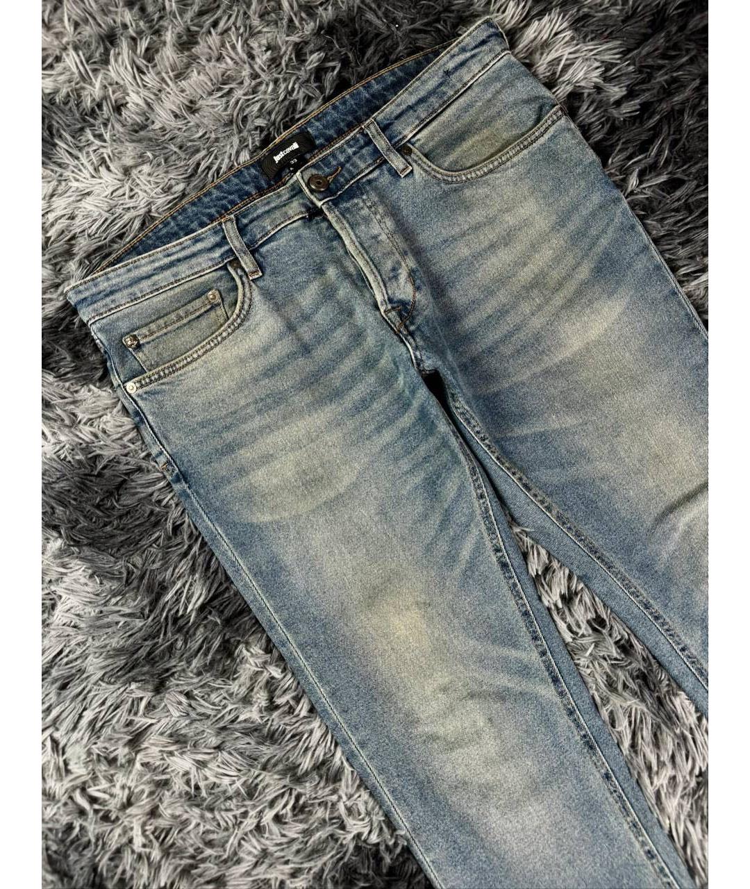 JUST CAVALLI Голубые хлопковые джинсы скинни, фото 5