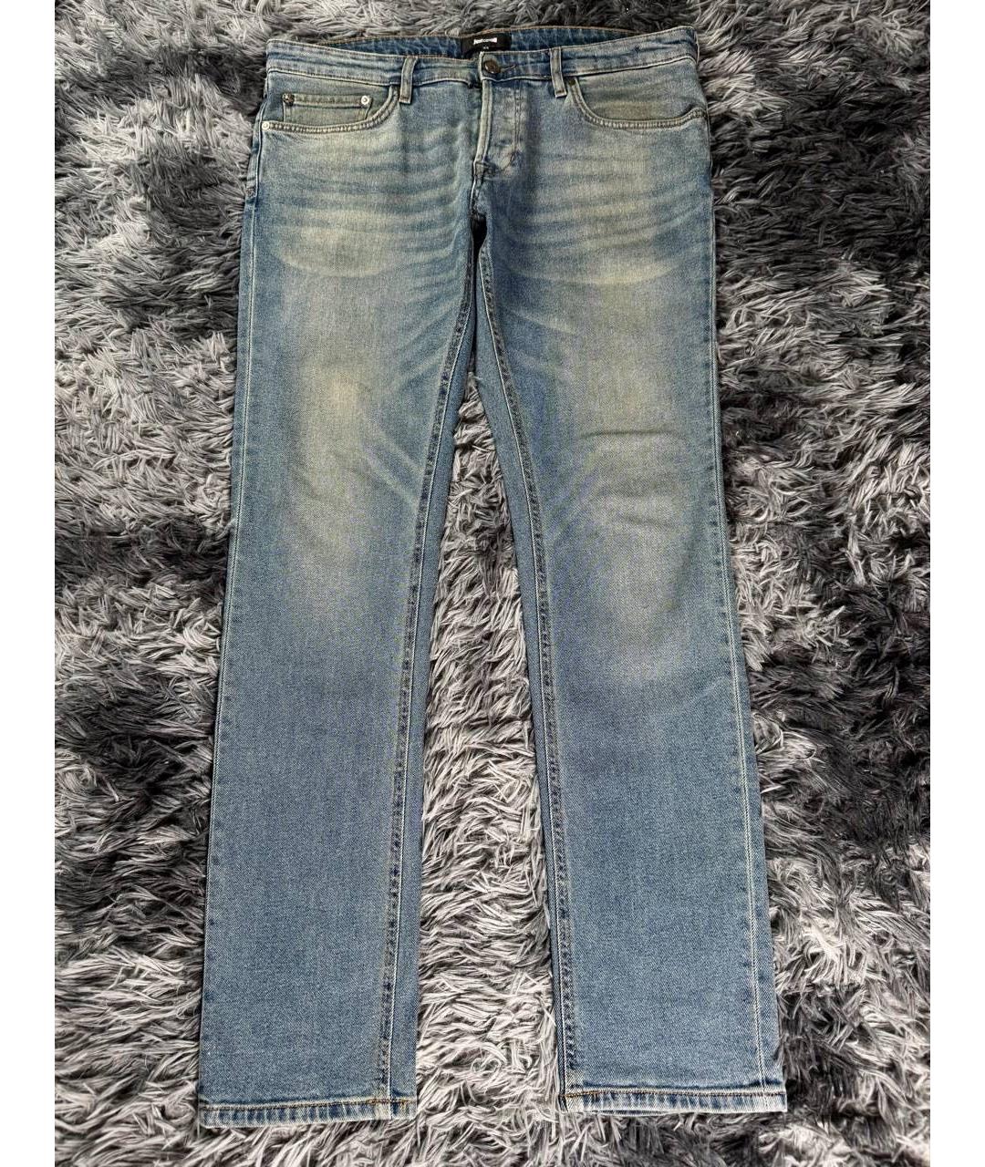 JUST CAVALLI Голубые хлопковые джинсы скинни, фото 6