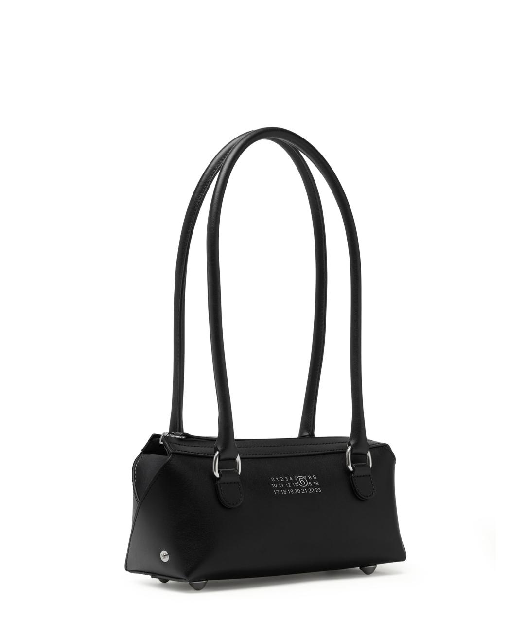 MM6 MAISON MARGIELA Черная кожаная сумка тоут, фото 3