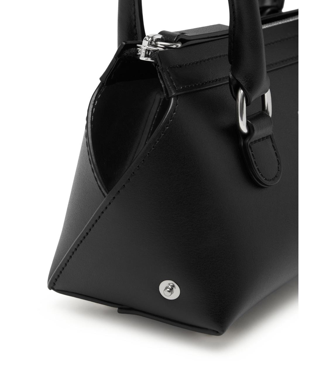 MM6 MAISON MARGIELA Черная кожаная сумка тоут, фото 4