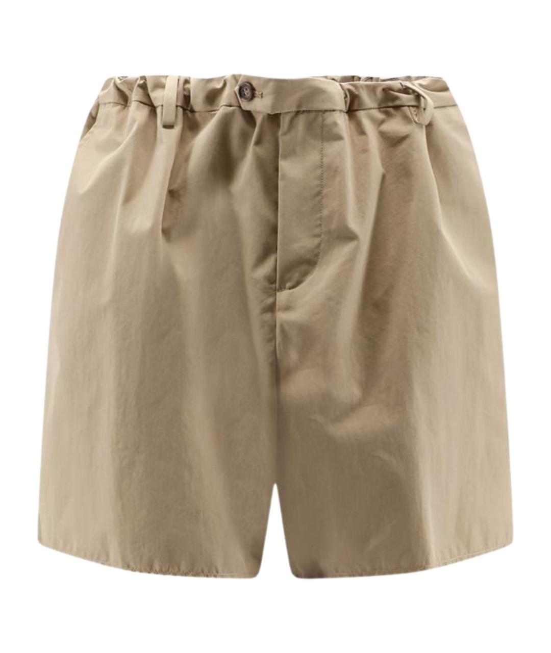 MM6 MAISON MARGIELA Бежевые хлопковые шорты, фото 1