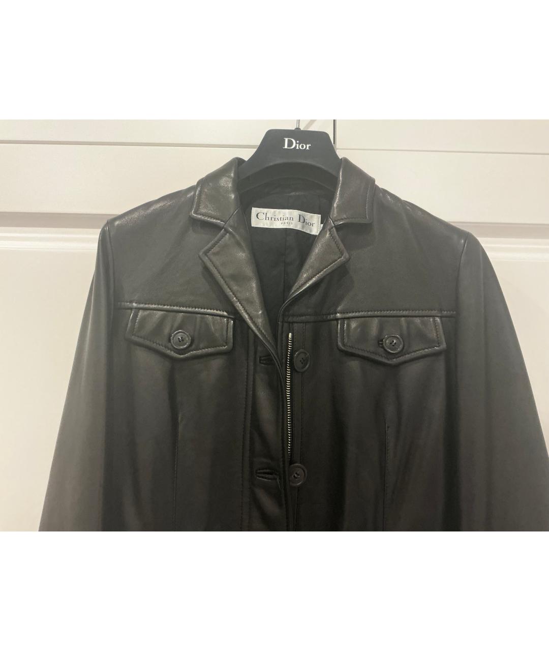 CHRISTIAN DIOR Черная кожаная куртка, фото 4