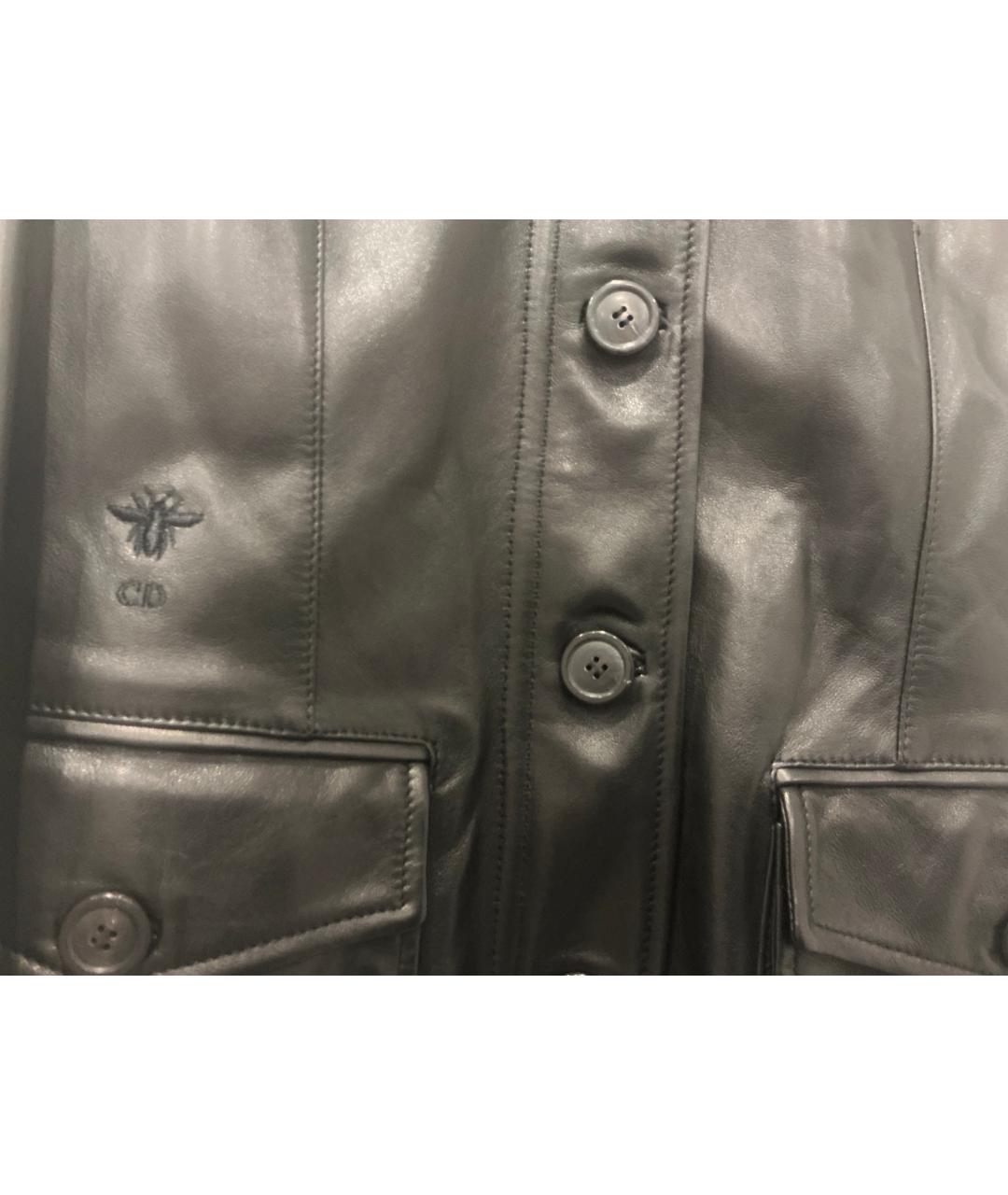 CHRISTIAN DIOR Черная кожаная куртка, фото 6