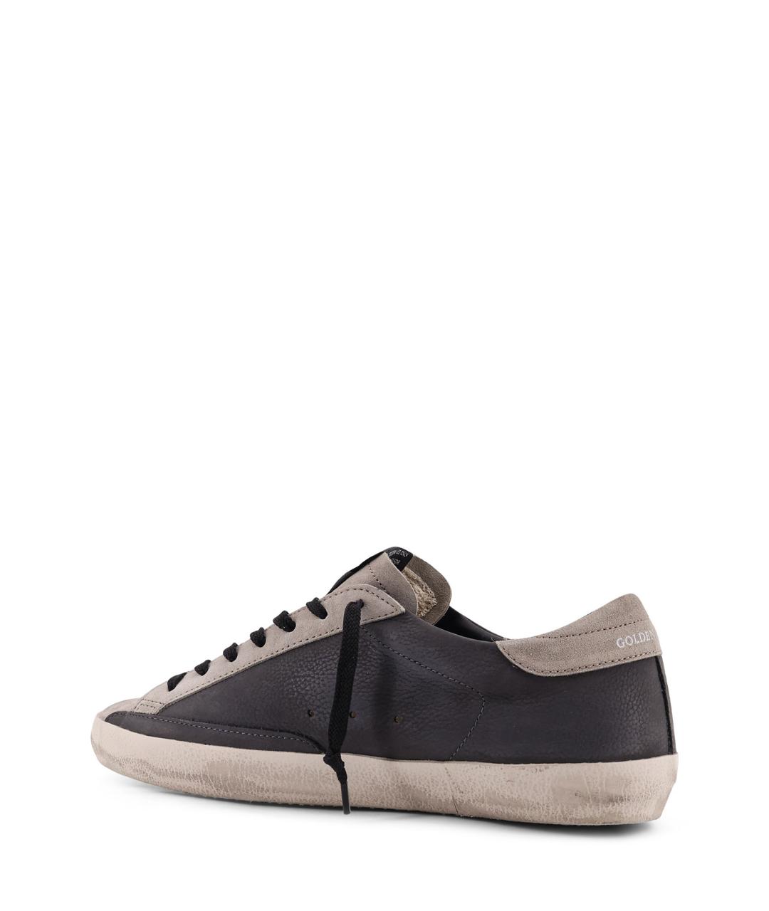 GOLDEN GOOSE DELUXE BRAND Антрацитовые кожаные низкие кроссовки / кеды, фото 3