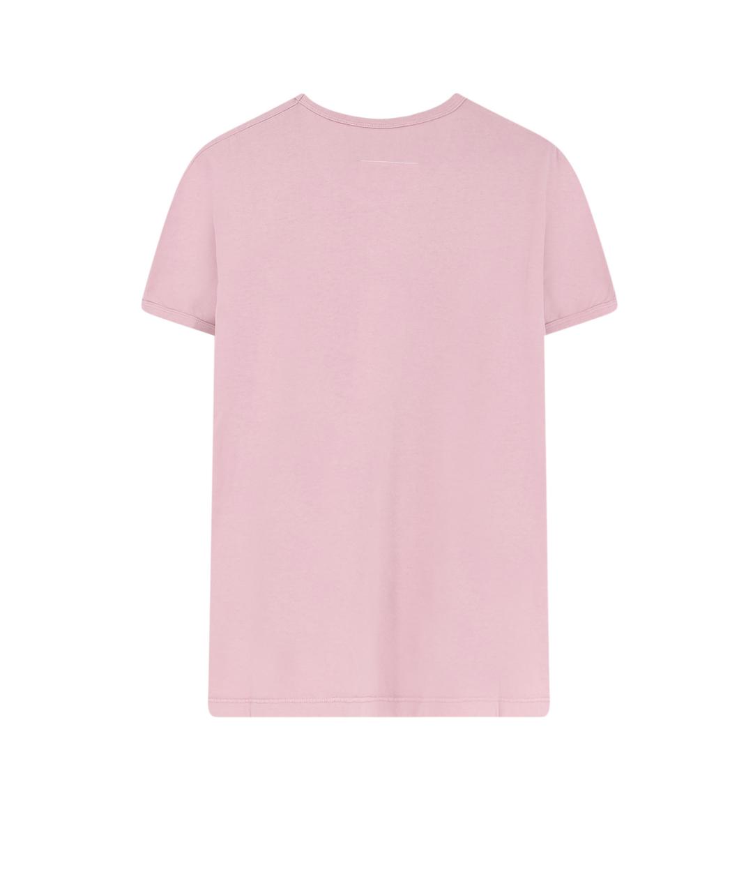MM6 MAISON MARGIELA Розовая хлопковая футболка, фото 2