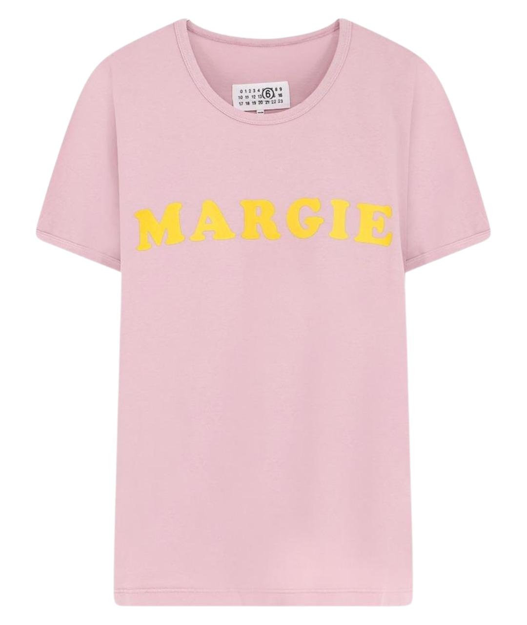 MM6 MAISON MARGIELA Розовая хлопковая футболка, фото 1