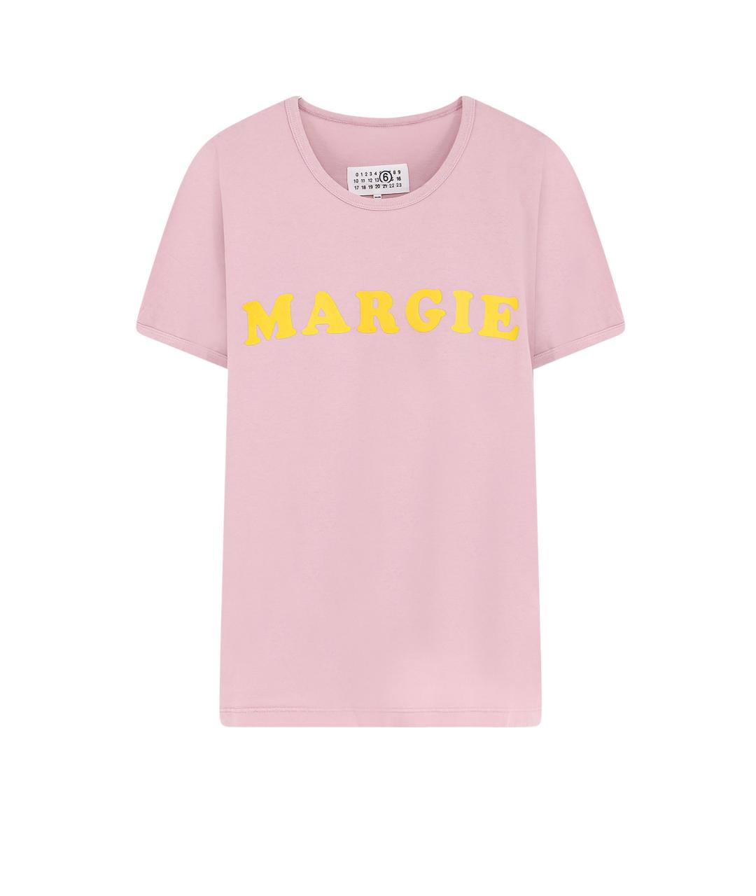 MM6 MAISON MARGIELA Розовая хлопковая футболка, фото 4