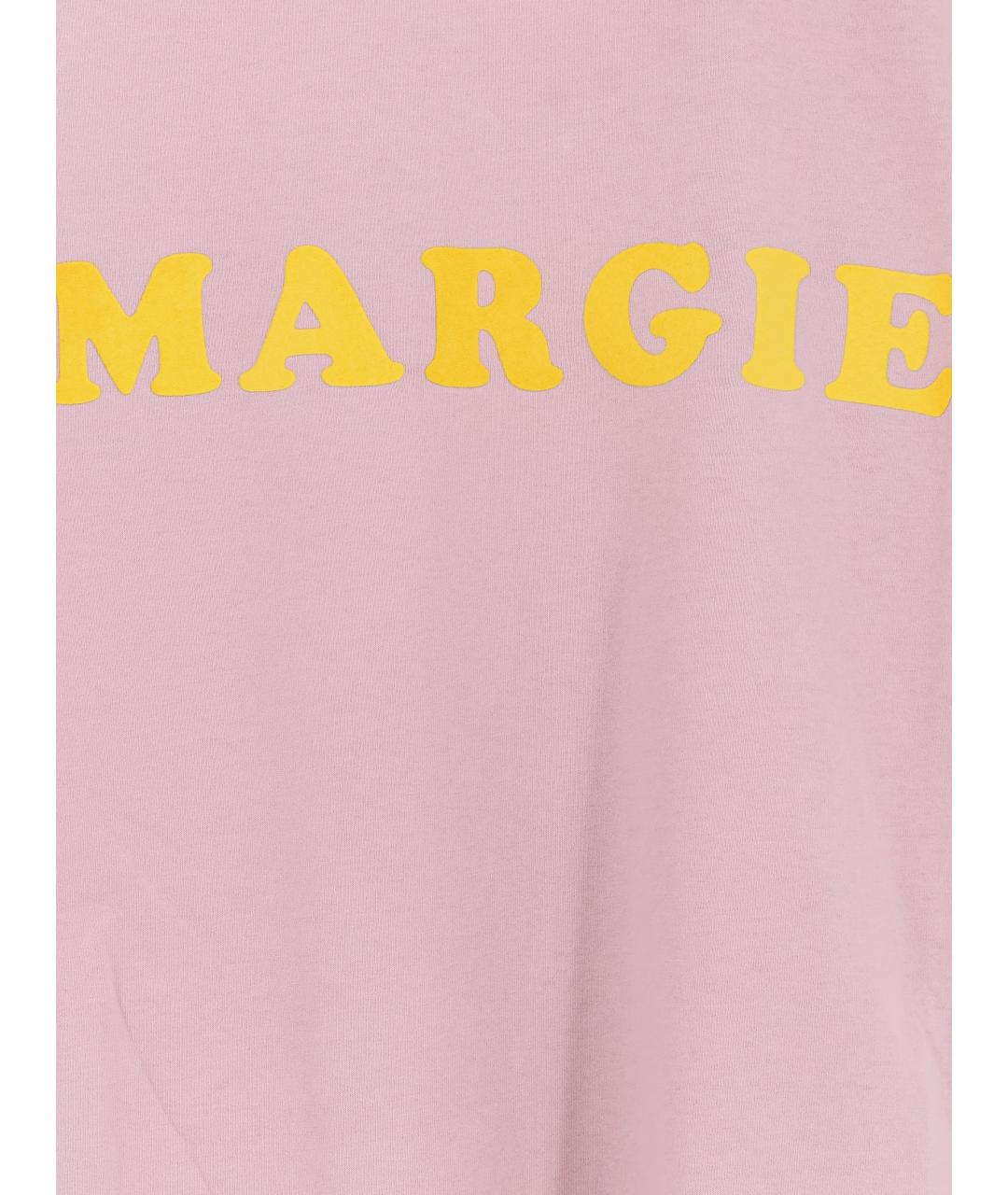 MM6 MAISON MARGIELA Розовая хлопковая футболка, фото 3
