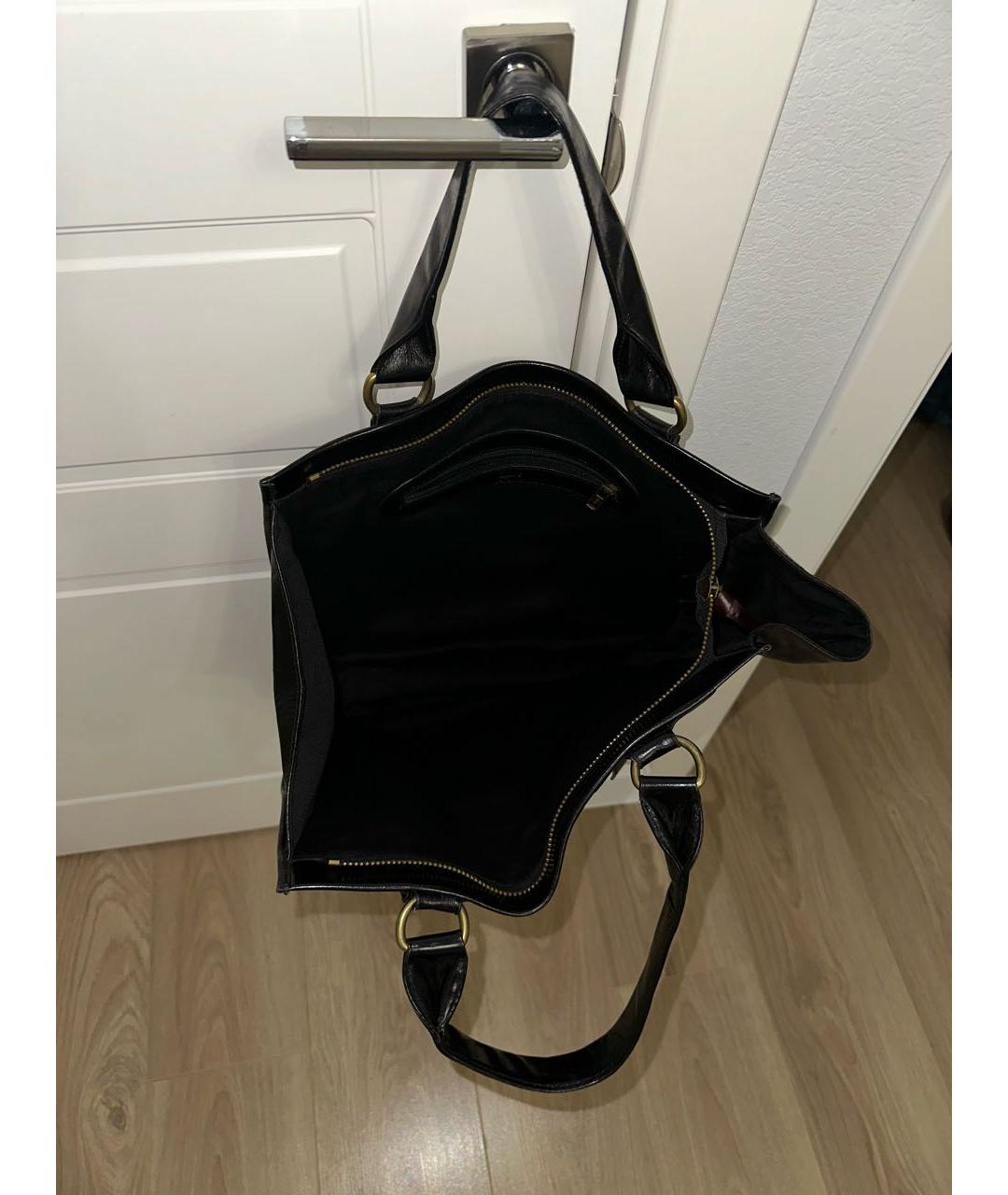 CHLOE Черная кожаная сумка с короткими ручками, фото 6