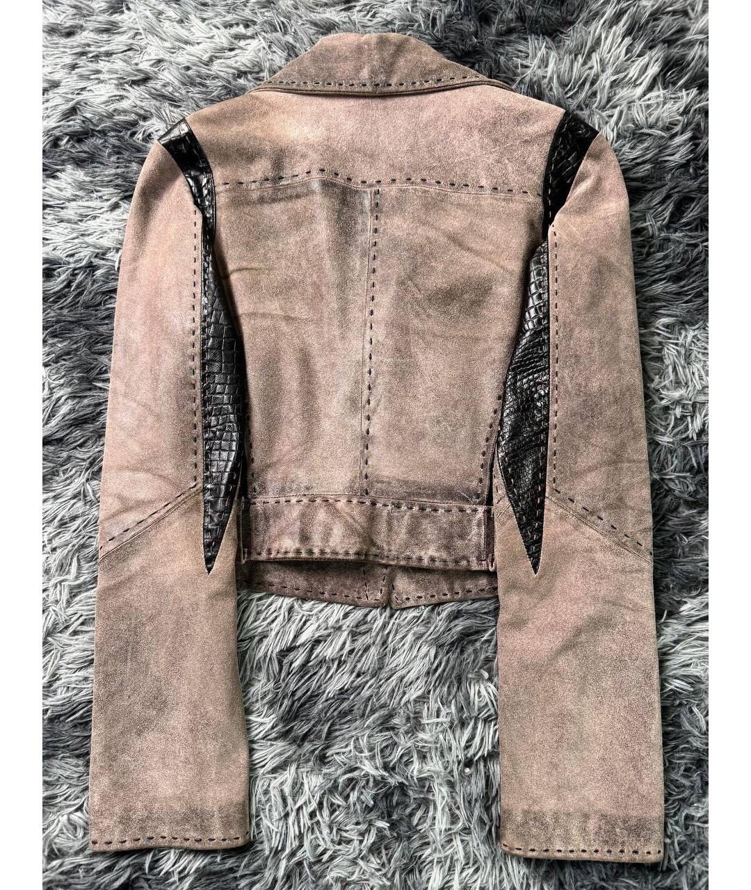 JUST CAVALLI Розовая кожаная куртка, фото 2