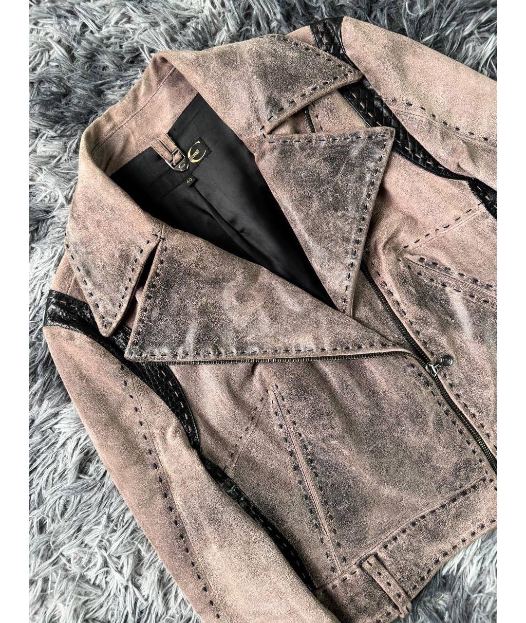 JUST CAVALLI Розовая кожаная куртка, фото 4