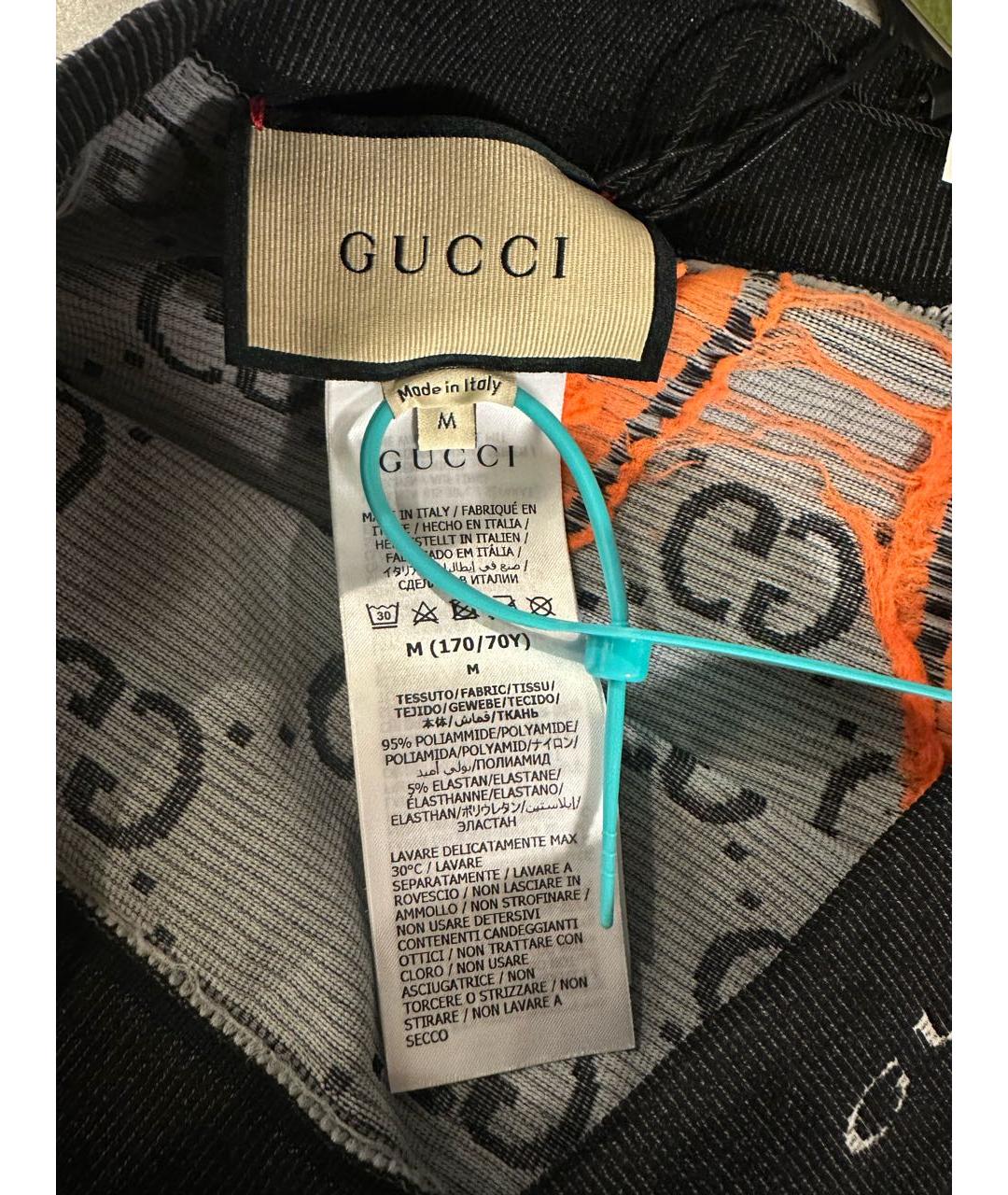GUCCI Черные полиэстеровые спортивные брюки и шорты, фото 3