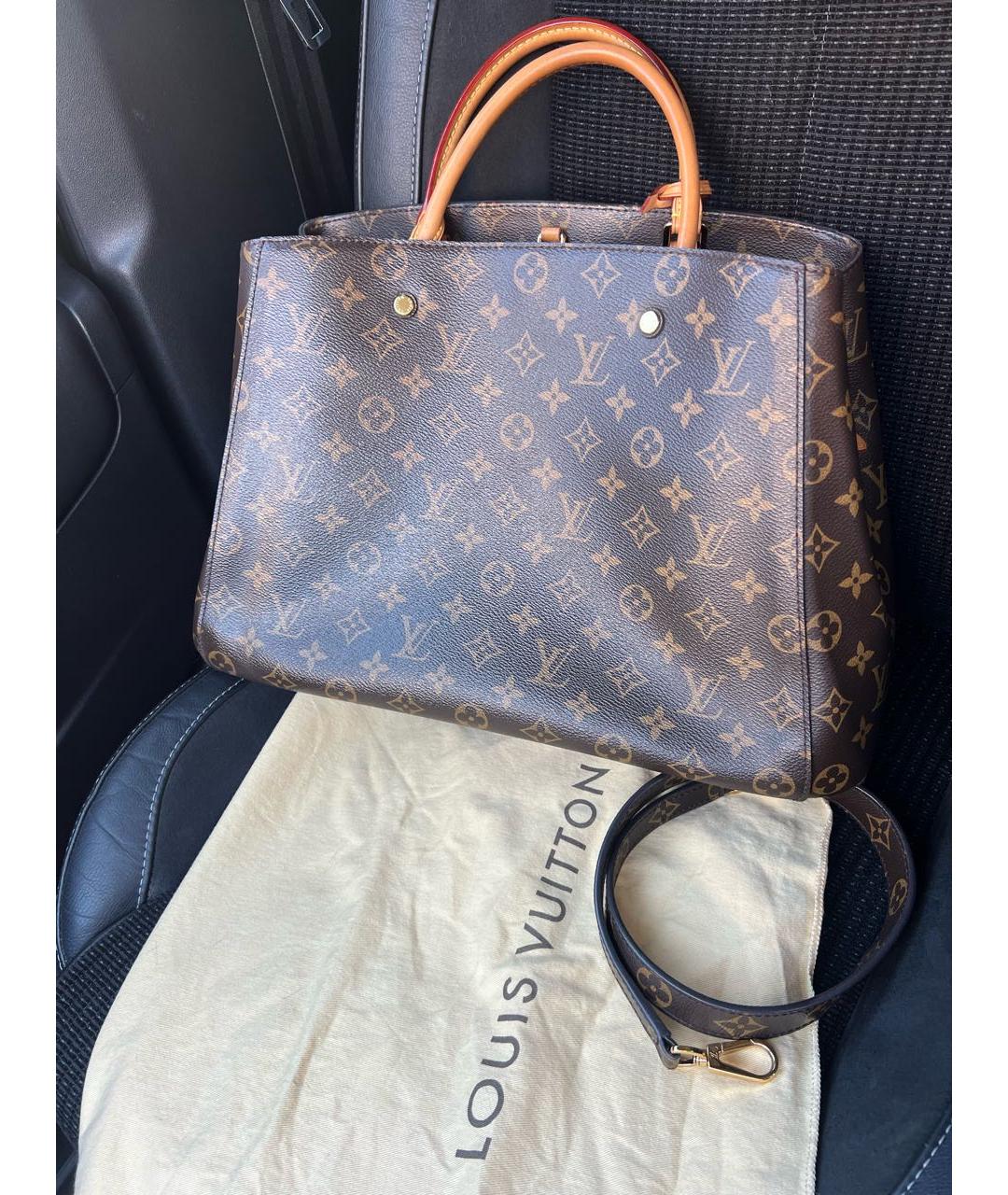 LOUIS VUITTON Коричневая сумка с короткими ручками, фото 3
