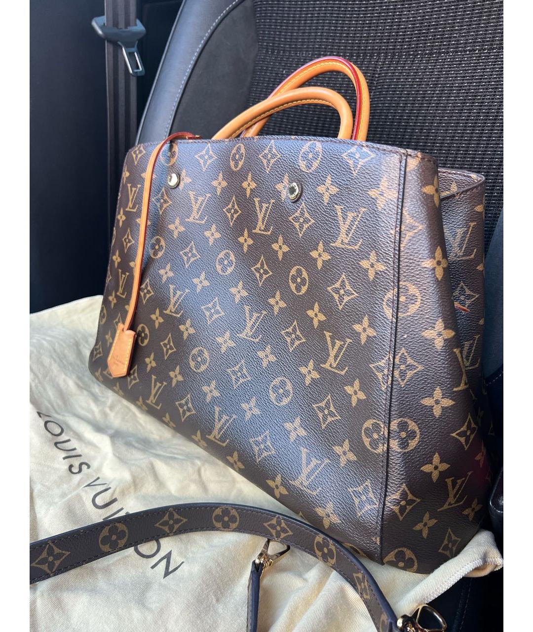 LOUIS VUITTON Коричневая сумка с короткими ручками, фото 2