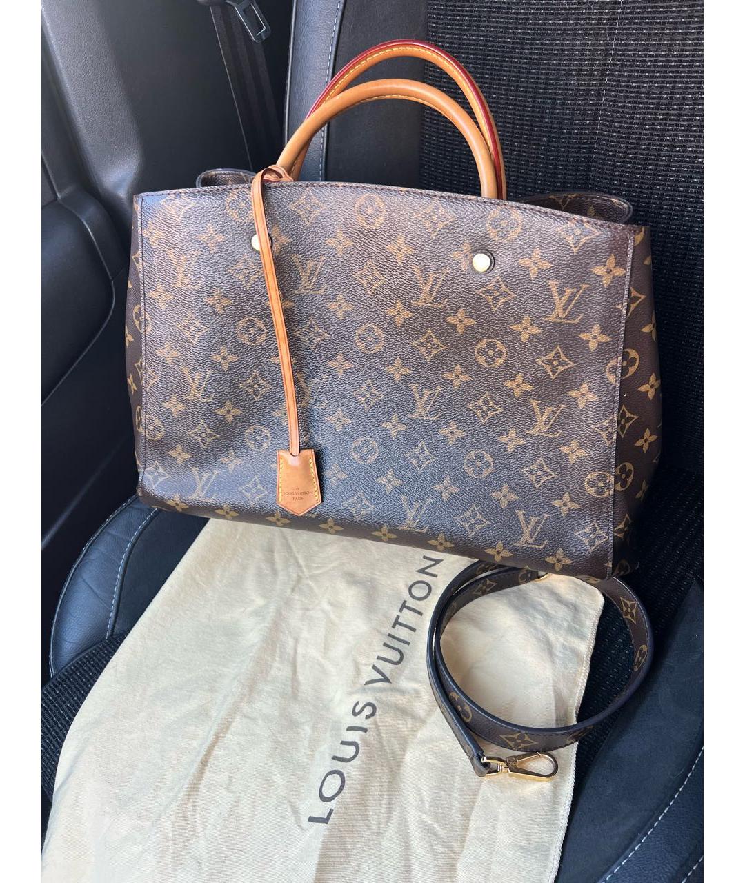 LOUIS VUITTON Коричневая сумка с короткими ручками, фото 9