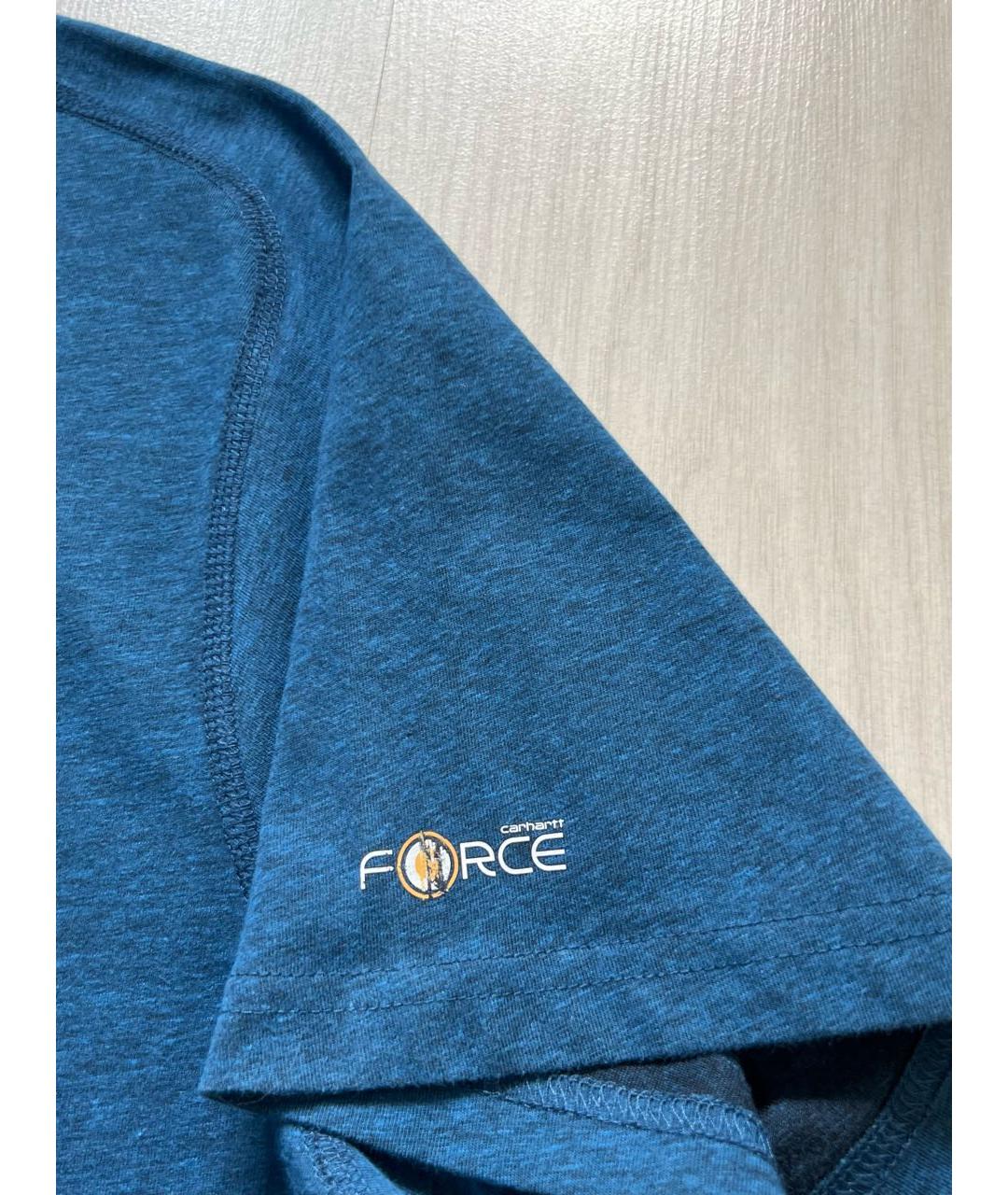 CARHARTT Синее хлопковое поло с коротким рукавом, фото 5