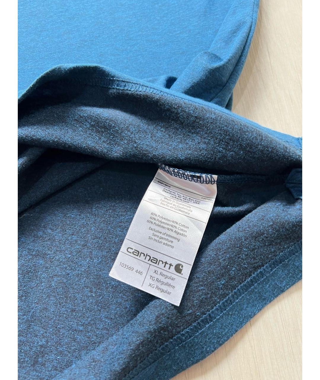 CARHARTT Синее хлопковое поло с коротким рукавом, фото 6