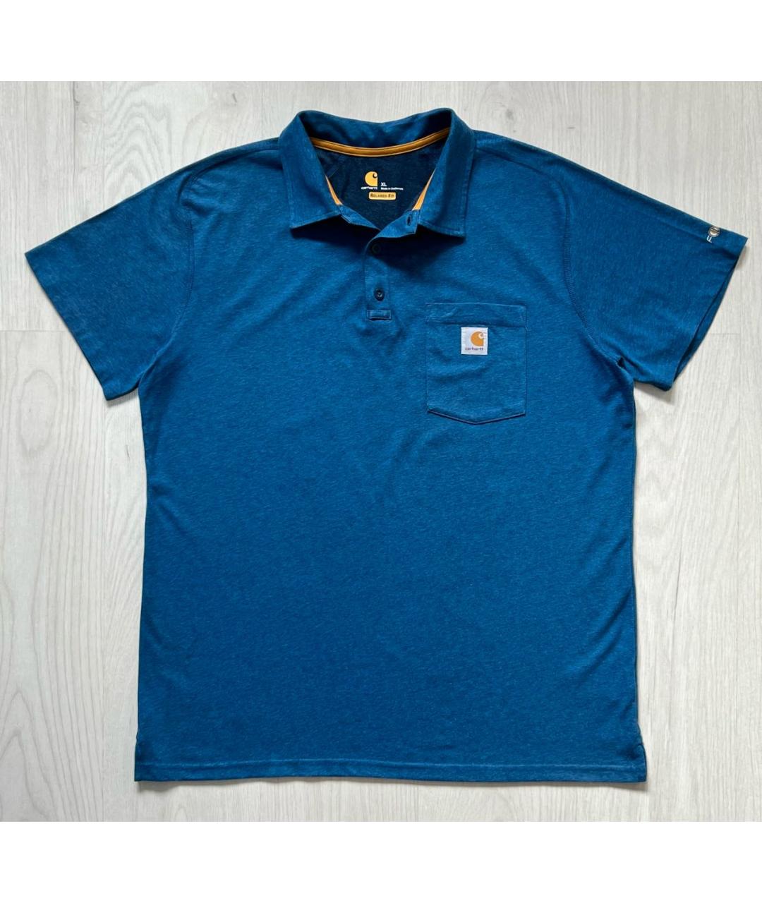 CARHARTT Синее хлопковое поло с коротким рукавом, фото 7