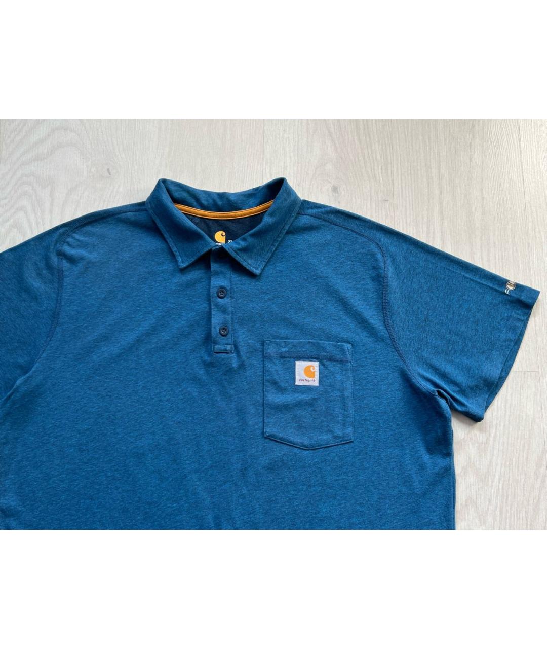 CARHARTT Синее хлопковое поло с коротким рукавом, фото 3