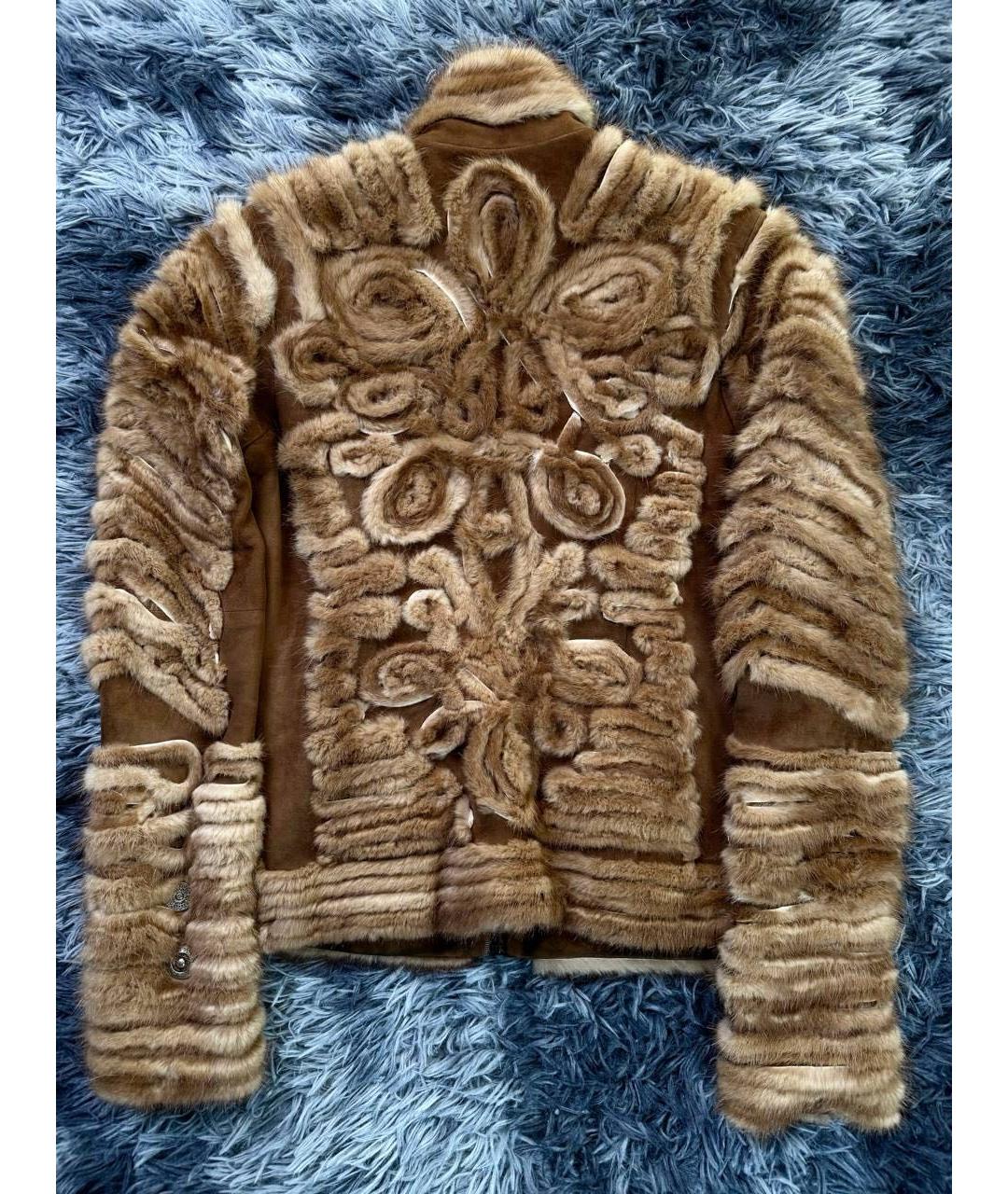 JUST CAVALLI Коричневая хлопковая куртка, фото 2